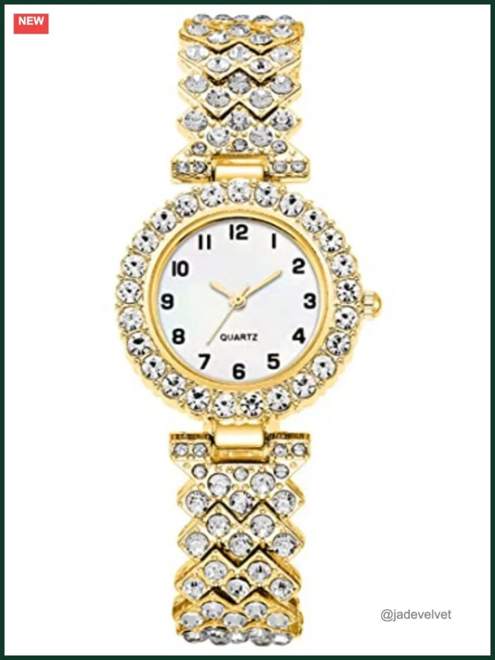 SENRUD Women's Analog Quartz Watch and Bracelet Set Crystal Accent